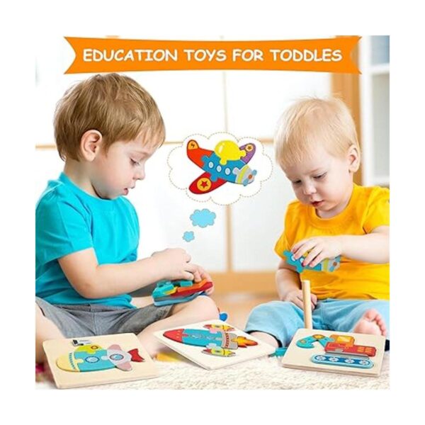 Paquete de 6 rompecabezas de madera para niños pequeños de_5