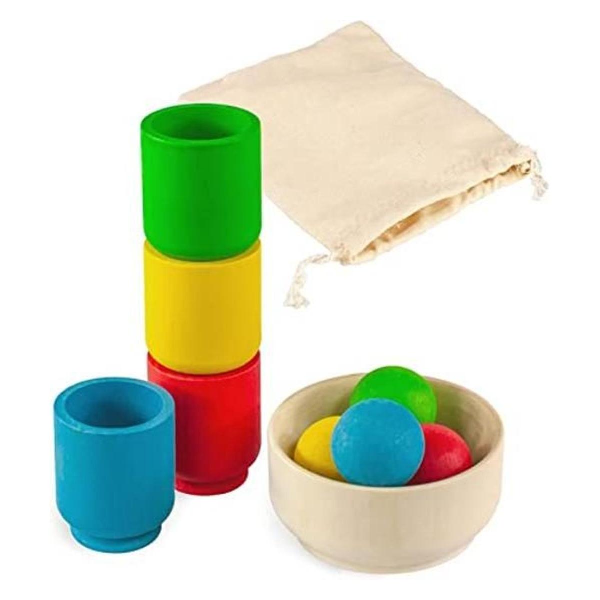 Ulanik Kit de iniciación de bolas en tazas Montessori Toy