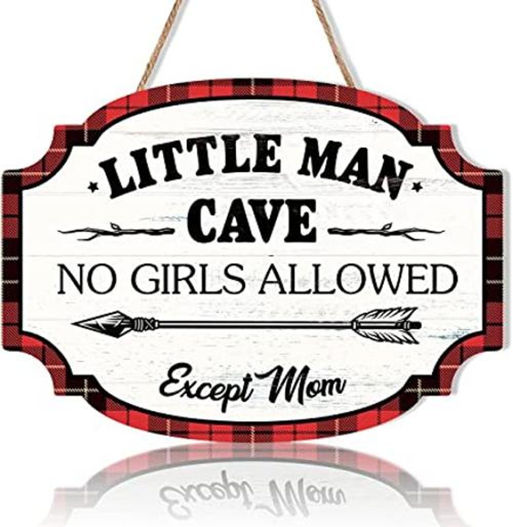 LHIUEM Little Man Cave Letrero de pared colgante de