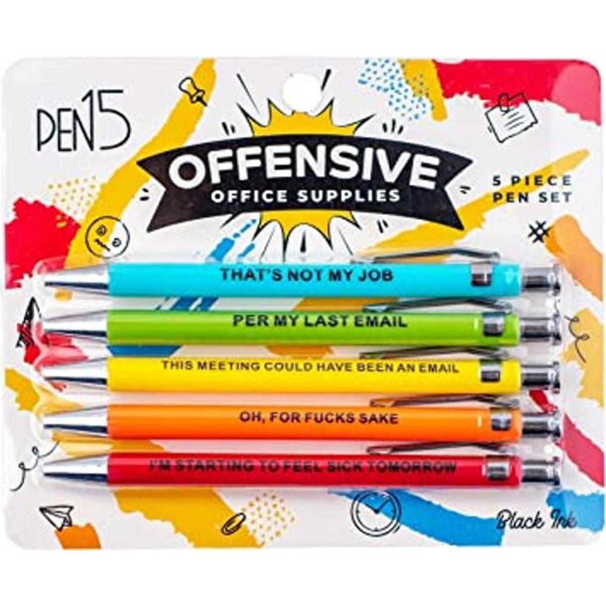 OFFENSIVE CRAYONS Bolígrafos divertidos papelería de