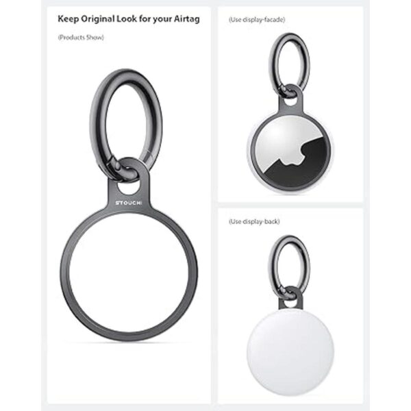 Paquete de 4 llaveros para AirTag de aluminio invisibles_2