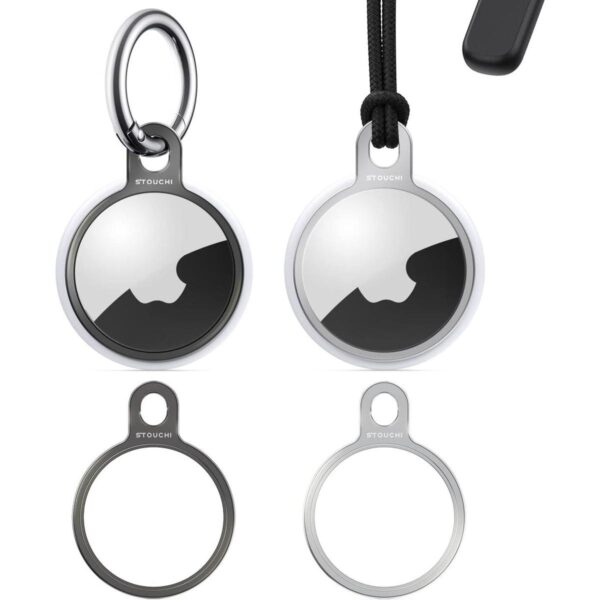 Paquete de 4 llaveros para AirTag de aluminio invisibles_1
