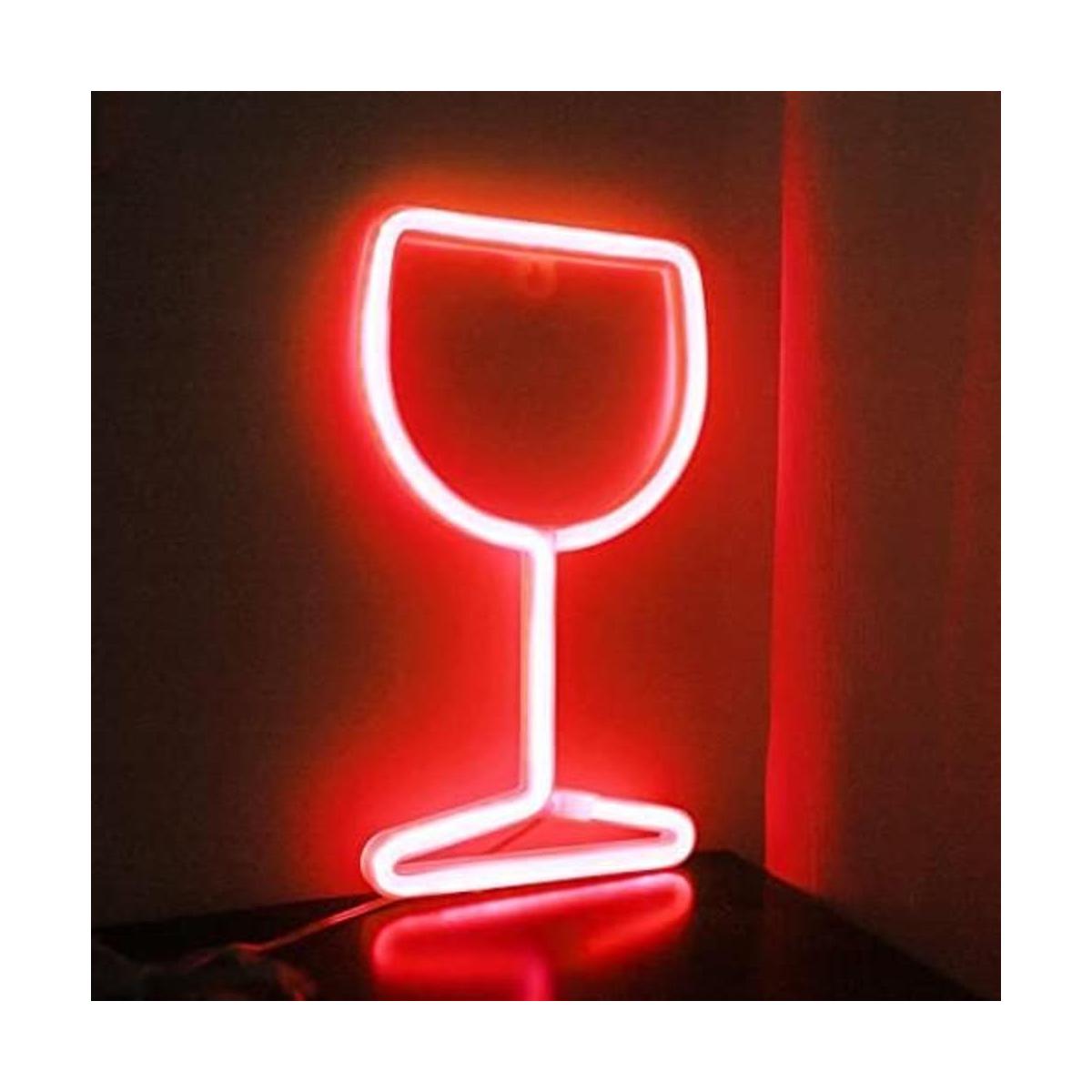 Letreros de neón para copa de vino luces LED de neón para