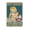 Kitty Biscuits You Need We Knead Cartel de lata vintage_1