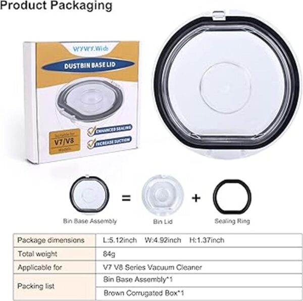 Tapa de cubo de polvo compatible con Dyson aspiradora V7_2