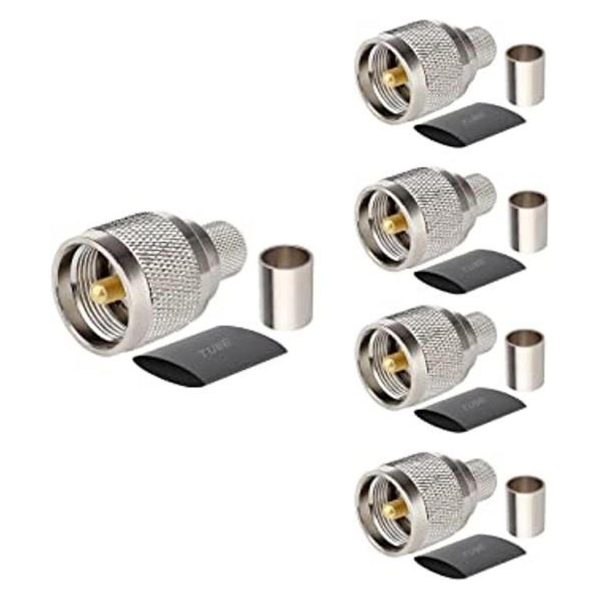 MOOKEERF Conector coaxial de crimpado macho PL259 SO239