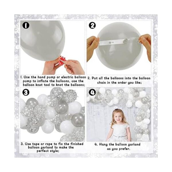 Kit de arco de guirnalda de globos de copo de nieve_3