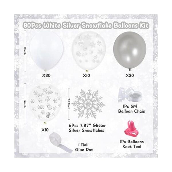 Kit de arco de guirnalda de globos de copo de nieve_2