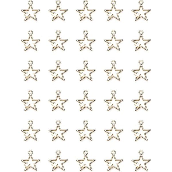 Ruwado Juego de 30 colgantes de doble estrella de metal_1