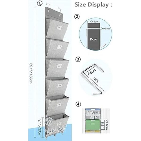 Organizador de archivos sobre la puerta 6 bolsillos_3