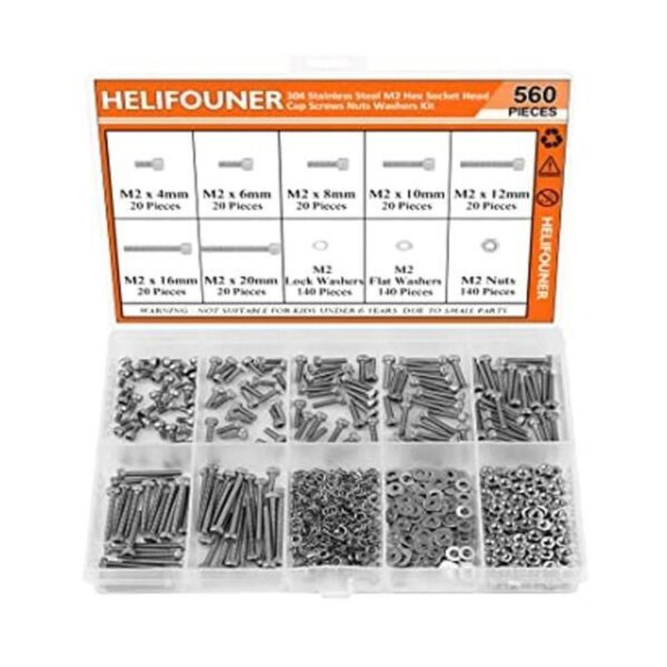 HELIFOUNER Juego de 560 piezas M2 x 0.157 in 0.236 in_1