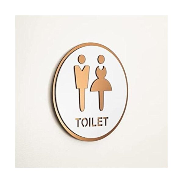 Señal de baño unisex en 3D con cinta adhesiva_1