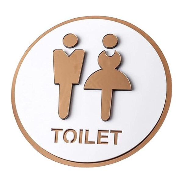 Señal de baño unisex en 3D con cinta adhesiva_2